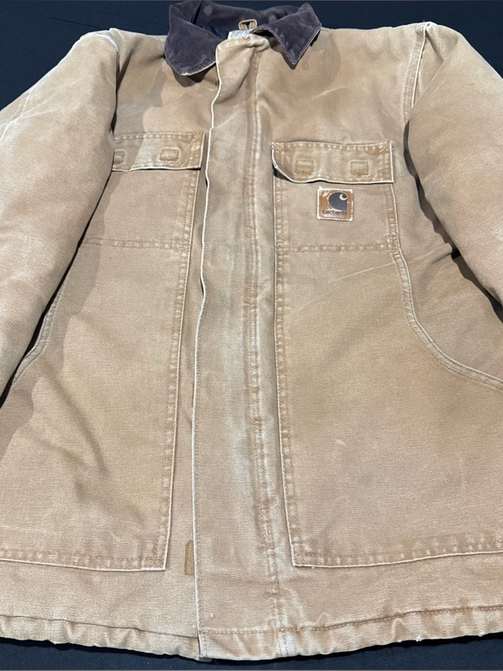 Carhartt C26 BRN Arctic Quilt Lined Brown Duck Coat Men’s Medium Regular